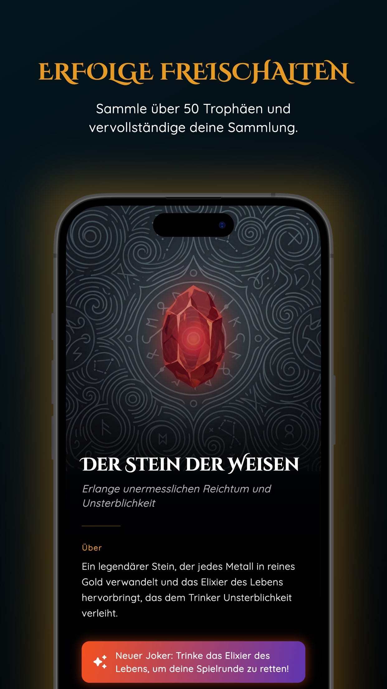 Freigeschalteter Erfolg „Der Stein der Weisen“ mit Beschreibung und neuem Joker